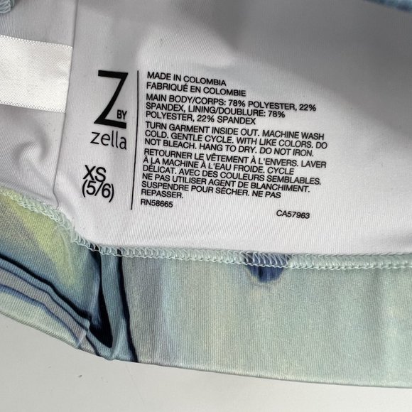 Z By Zella Girls' Maggie Marble Print Cutout Sports Bra Blue Multi XS (5/6) NWT - Picture 4 of 4